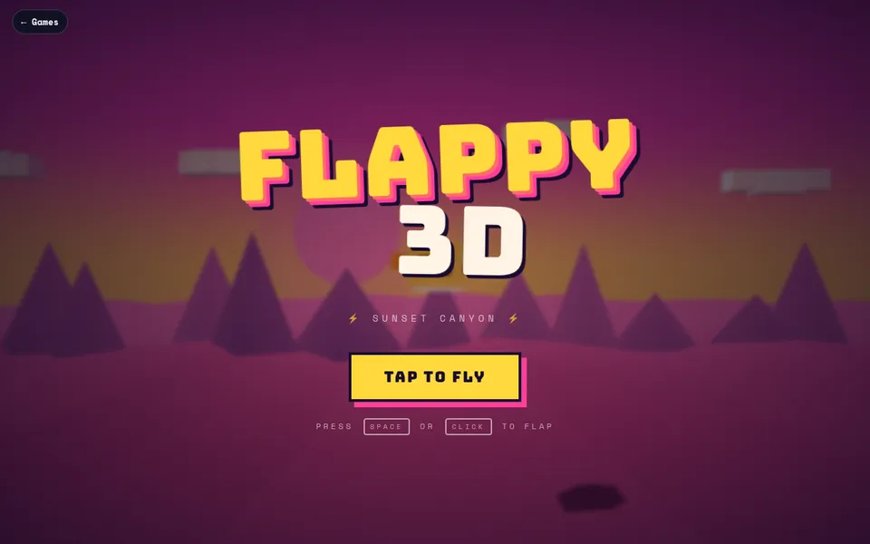 Flappy 3D — Sunset Canyon screenshot